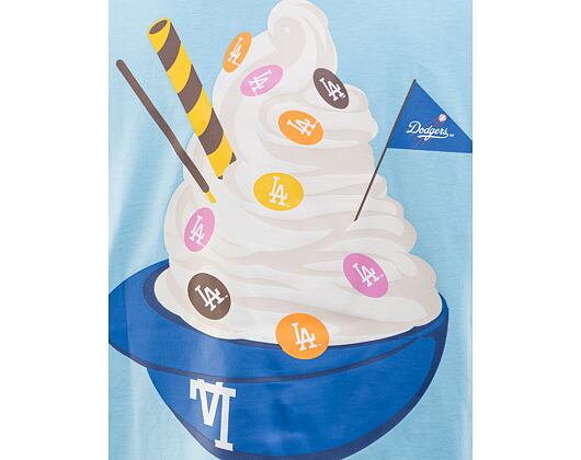 Triko New Era MLB Icecream Graphic Oversized Tee Los Angeles Dodgers Pastel Blue / Off White