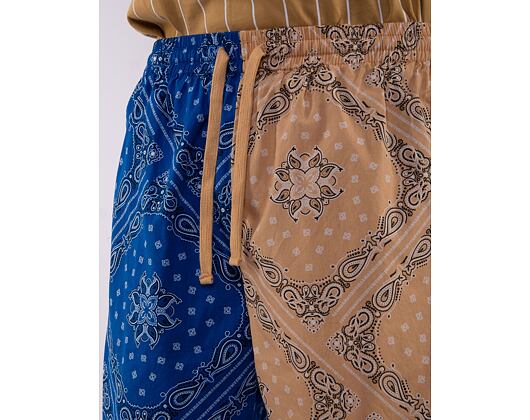 Kraťasy Karl Kani Small Signature Paisley Block Resort Shorts blue/sand