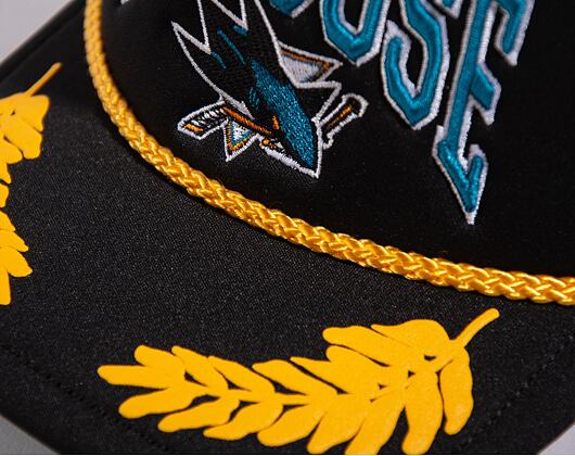 Kšiltovka Mitchell & Ness Nhl Gold Leaf Trucker Sharks Black
