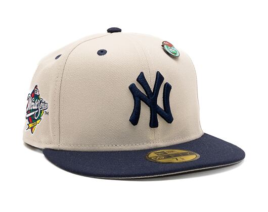 Kšiltovka New Era 59FIFTY MLB World Series Pin New York Yankees Stone / Navy