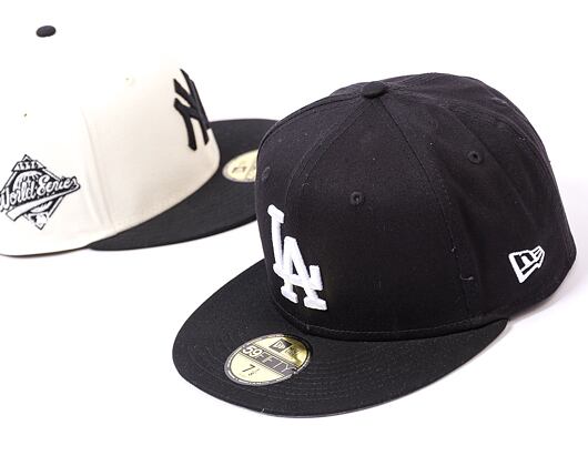 Kšiltovka New Era 59FIFTY MLB Team Side Patch Los Angeles Dodgers Black / White