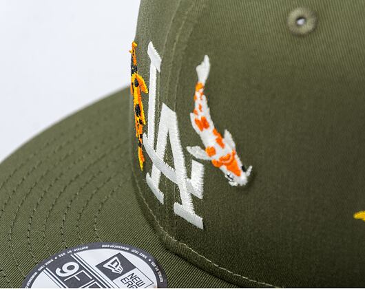 Kšiltovka New Era 9FIFTY MLB Koi Fish Los Angeles Dodgers New Olive / Optic White