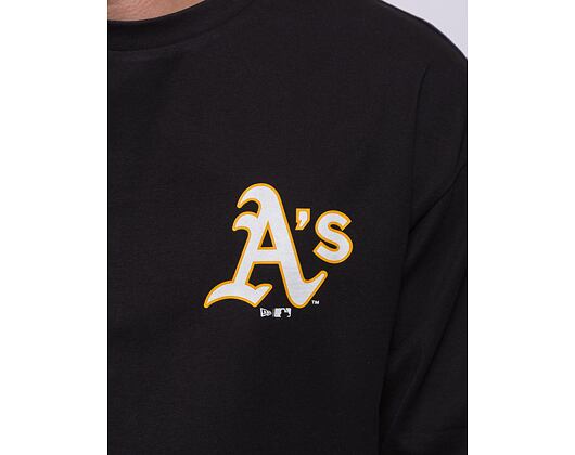 Triko New Era MLB Large Logo Oversized Tee Oakland Athletics Cooperstown Black / Dark Green