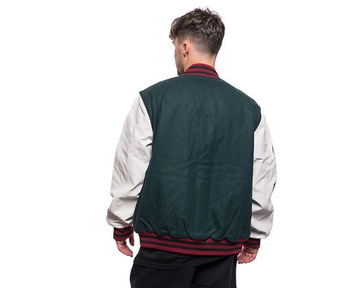 Bunda New Era Lifestyle Varsity Jacket Dark Green / Off White