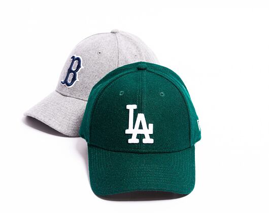 Kšiltovka New Era 9FORTY MLB Melton Wool Essential Los Angeles Dodgers Dark Green / White