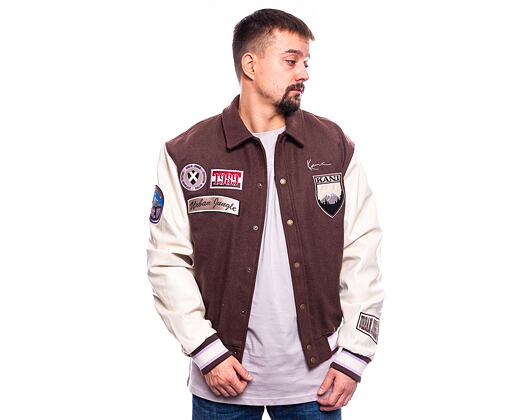 Bunda Karl Kani Chest Signature Block College Jacket brown/off white