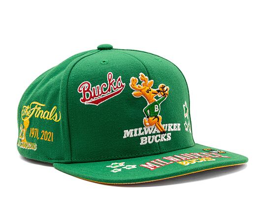 Kšiltovka Mitchell & Ness All Out Snapback Hwc NBA MILWAUKEE BUCKS Green