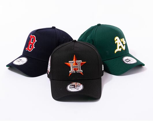 Kšiltovka New Era 9FORTY A-Frame MLB Patch Houston Astros Cooperstown Black / Kelly Green