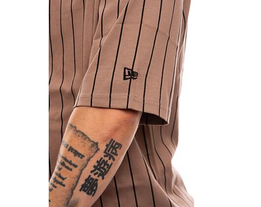 Triko New Era Pinstripe Oversized Tee Ash Brown / Black