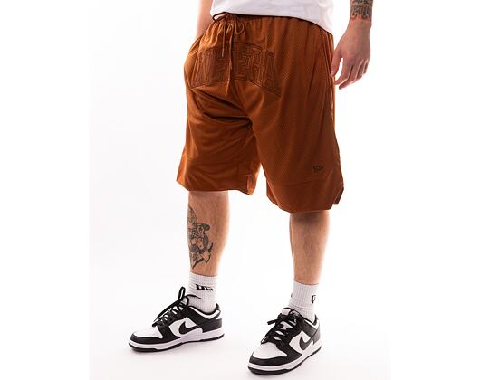 Kraťasy New Era Arch Logo Mesh Shorts - Caramel Brown
