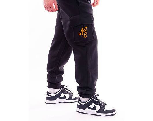 Tepláky New Era Script Cargo Joggers - Black / Metallic Gold