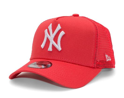 Dětská kšiltovka New Era 9FORTY Kids A-Frame Trucker MLB League Essential New York Yankees Lava Red 