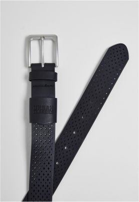 Pásek Urban Classics Synthentic Leather Perforated Belt - Black