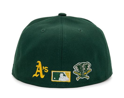 Kšiltovka New Era 59FIFTY MLB Team Color Split Oakland Athletics - Dark Green