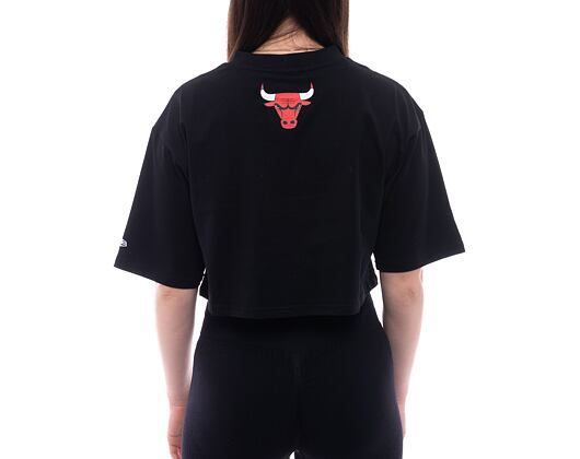 Dámské Triko New Era NBA Team Wordmark Crop Tee Chicago Bulls - Black / White