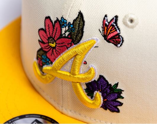 Kšiltovka New Era 9FIFTY MLB Floral Atlanta Braves Retro - Ivory / Juicy Yellow