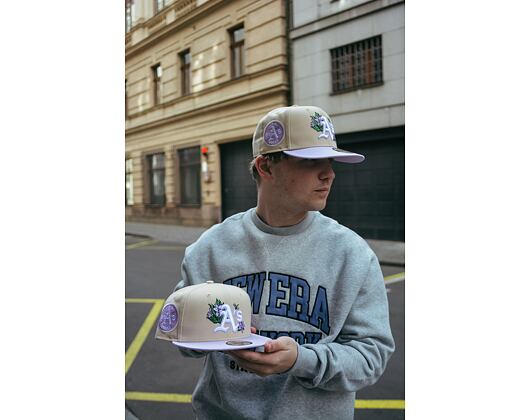 Kšiltovka New Era 9FIFTY MLB Floral Oakland Athletics Retro - Stone / Pastel Lila