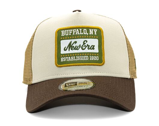 Kšiltovka New Era - Buffalo Patch Canvas 9FORTY Trucker - Stone / Brown