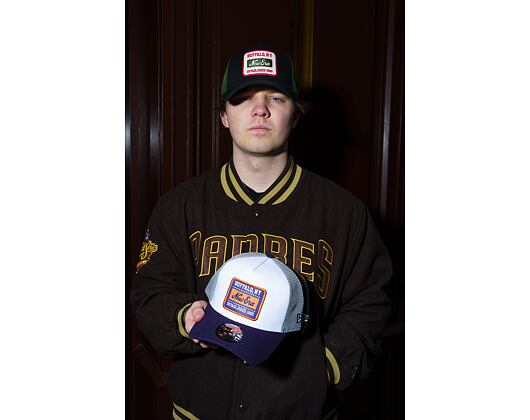 Kšiltovka New Era - Buffalo Patch Canvas 9FORTY Trucker - White / Light Navy