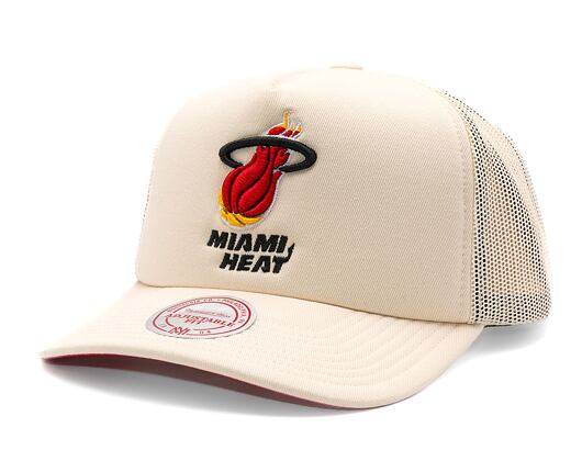 Kšiltovka Mitchell & Ness - Miami Heat - Evergreen Trucker Hwc - Off White