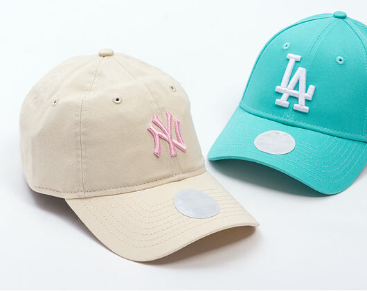 Dámská Kšiltovka New Era - MLB Contrast Stitch 9TWENTY - NY Yankees - Cream / Pink