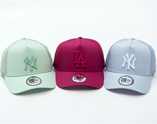 Kšiltovka New Era - MLB League Essential 9FORTY Trucker - LA Dodgers - Cherry