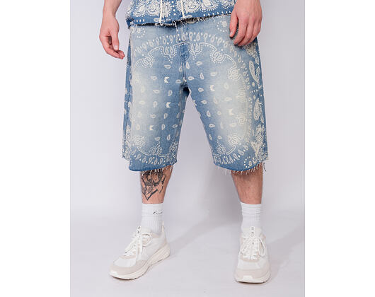 Džínové Kraťasy - Kani Paisley Jorts - Blue
