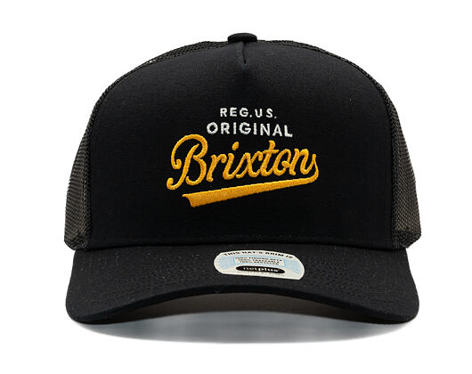 Kšiltovka Brixton - Postal C Netplus Mp Trucker Ha - Black/Black