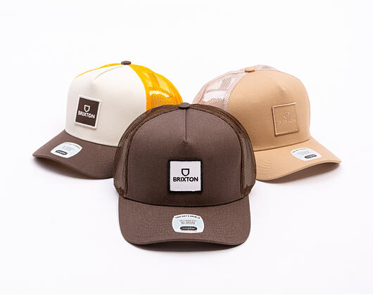 Kšiltovka Brixton - Alpha Block Np C Mp Trucker Hat - Brown/Brown