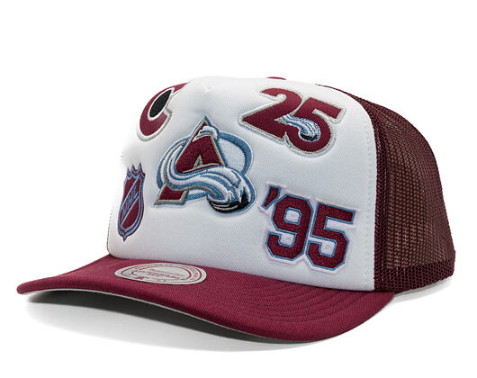 Kšiltovka Mitchell & Ness - Gridlock Trucker - Colorado Avalanche - White