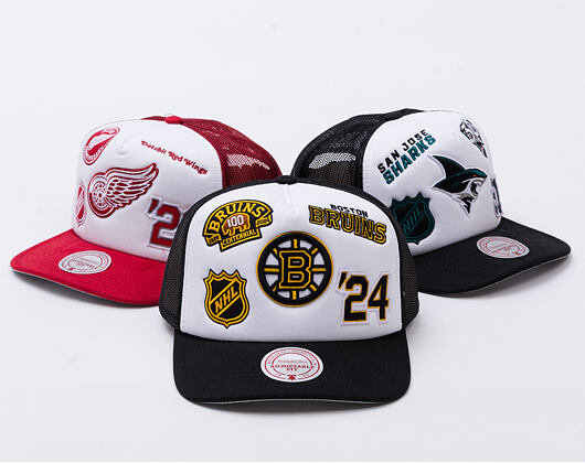 Kšiltovka Mitchell & Ness - Gridlock Trucker - Boston Bruins - White