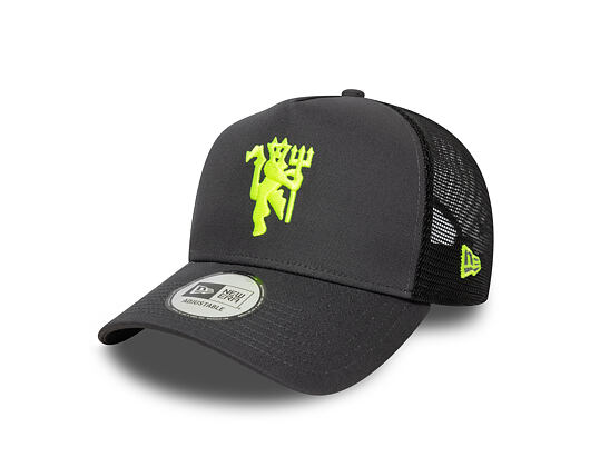 Kšiltovka New Era - Seasonal 9FORTY Trucker - Manchester United FC - Graphite / Cyber Yellow