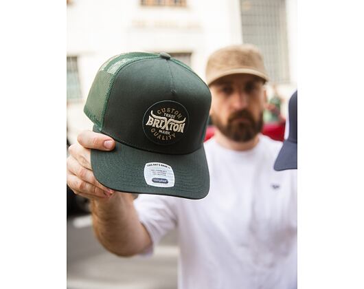Kšiltovka Brixton - Gibson C Np Mp Trucker Hat - Deep Forest/Deep Forest