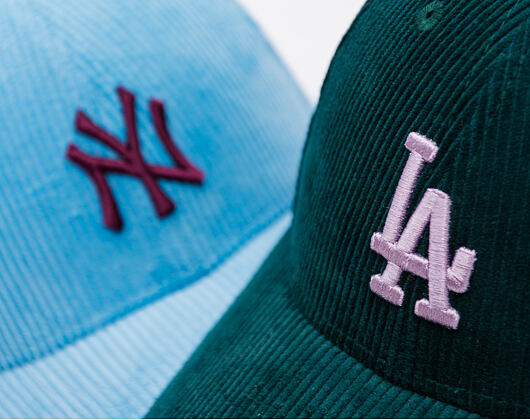Dámská Kšiltovka New Era - MLB Cord 9FORTY - LA Dodgers - Dark Green / Lavender