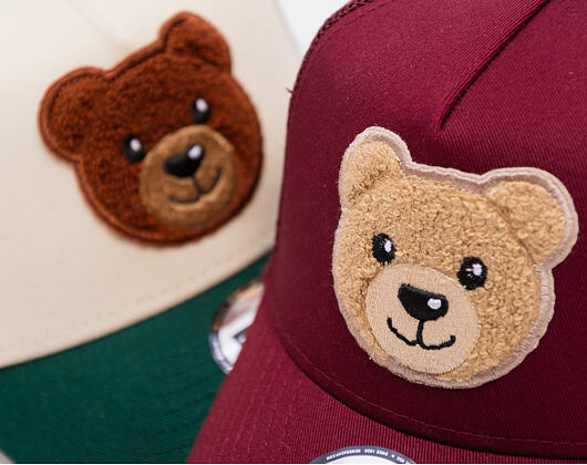 Dětská Kšiltovka New Era - Boucle Bear 9FORTY Trucker - Burgundy