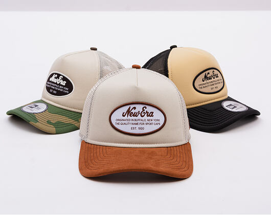 Kšiltovka New Era - Western Oval Patch Foam 9FORTY Trucker - Stone / Auburn