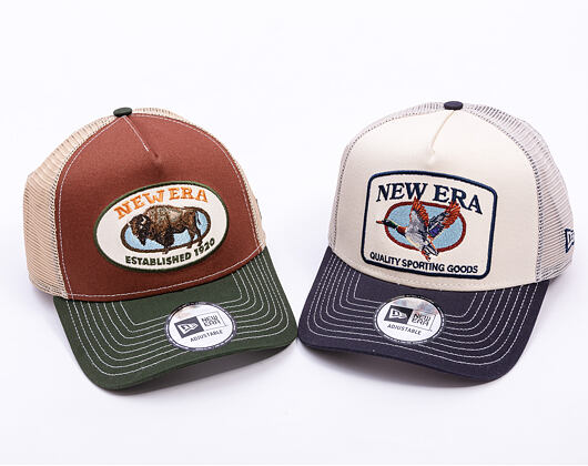 Kšiltovka New Era - Animal Oval Patch 9FORTY Trucker - Dark Seaweed / Auburn