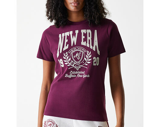 Dámské Triko New Era - Crest Tee Regular - Burgundy
