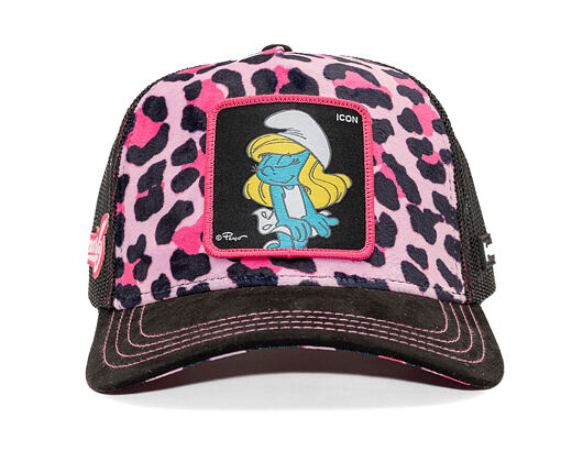 Kšiltovka Capslab - Smurfs Trucker - Leopard Icon - Black / Pink