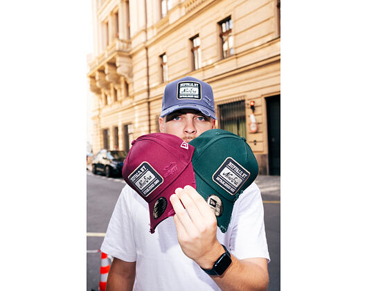 Kšiltovka New Era - Buffalo Distressed Patch 9FORTY A-Frame - Muted Indigo