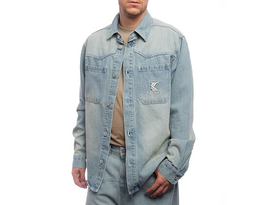 Džínová Košile Karl Kani - Og K Western Denim Overshirt - Blue