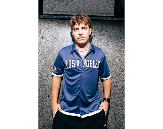 Dres New Era - NBA Button Jersey Shirt - LA Lakers - Muted Indigo