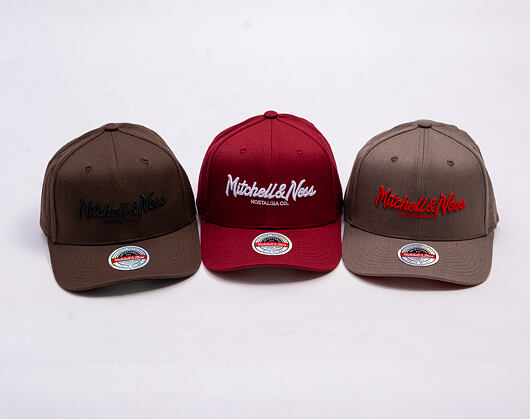 Kšiltovka Mitchell & Ness - Branded Pinscript Classic Red - Burgundy / White