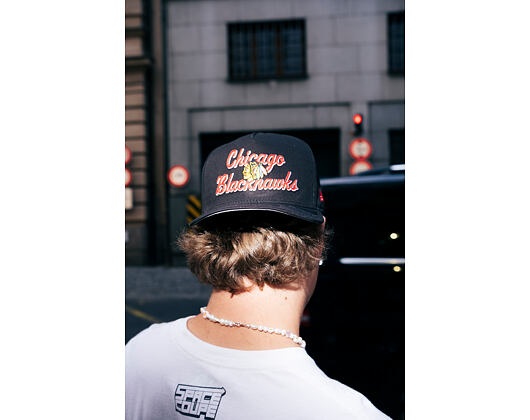 Kšiltovka New Era - NHL Chainstitch 9FIFTY A-Frame - Chicago Blackhawks - Black