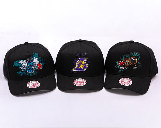 Kšiltovka Mitchell & Ness - NBA Tilted Pro Snapback - Los Angeles Lakers - Black