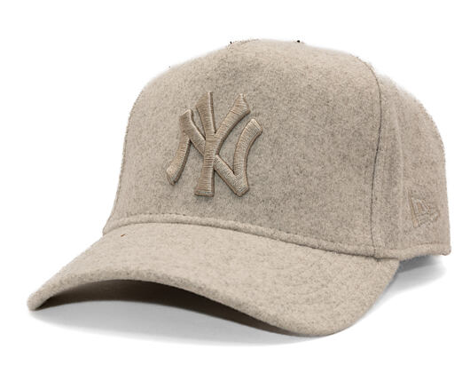 Kšiltovka New Era - MLB Melton Wool 9FORTY A-Frame - NY Yankees - Stone