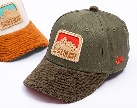 Dětská Kšiltovka New Era - Branded Kids Outdoor 9FORTY - Olive / Orange
