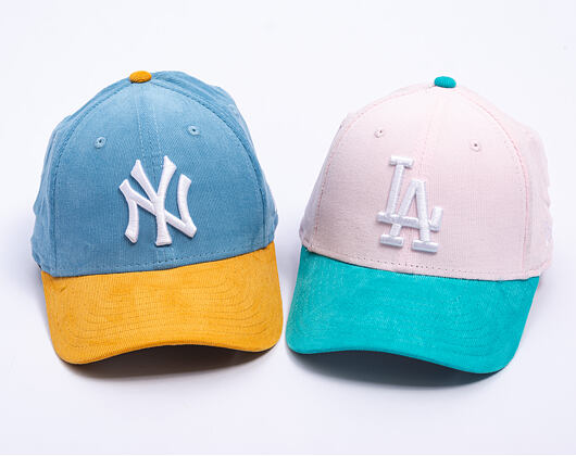Dětská Kšiltovka New Era - MLB Kids Cord 9FORTY - LA Dodgers - Light Pink / Mint