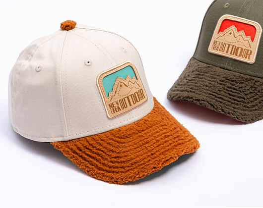 Dětská Kšiltovka New Era - Branded Kids Outdoor 9FORTY - Stone / Auburn