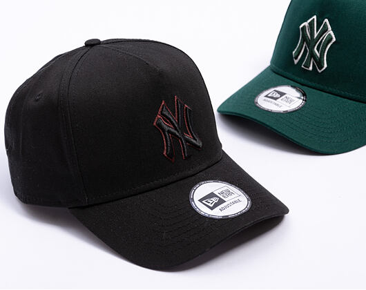 Kšiltovka New Era - MLB Team Outline 9FORTY A-Frame - NY Yankees - Black / Burgundy